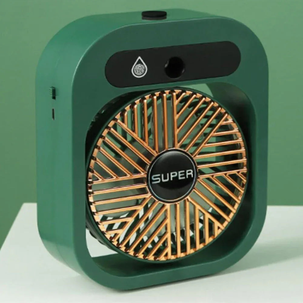 JY Ice Fog USB Air Conditioning Mist Humidfier Mini Fan - Green - Mekamart Australia