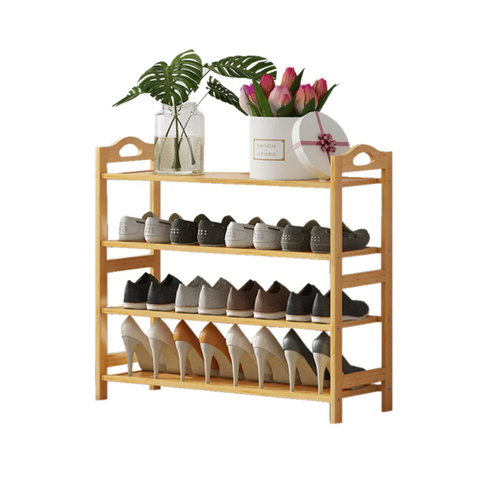 Multi-layers Bamboo Shoe Rack Storage Organizer Wooden Flower Stand Shelf(3 Layers) - Mekamart Australia