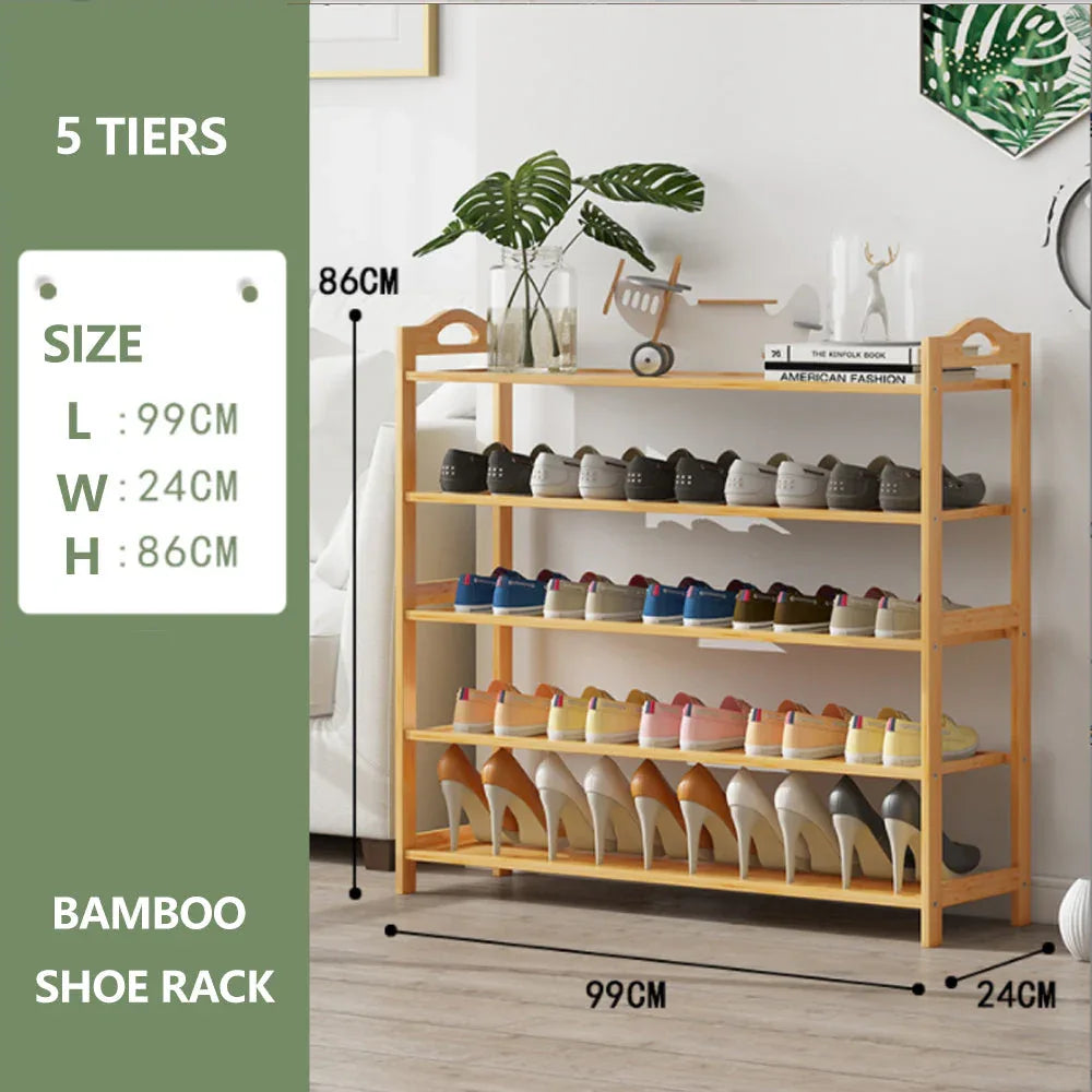 Multi-layers Bamboo Shoe Rack Storage Organizer Wooden Flower Stand Shelf(3 Layers) - Mekamart Australia