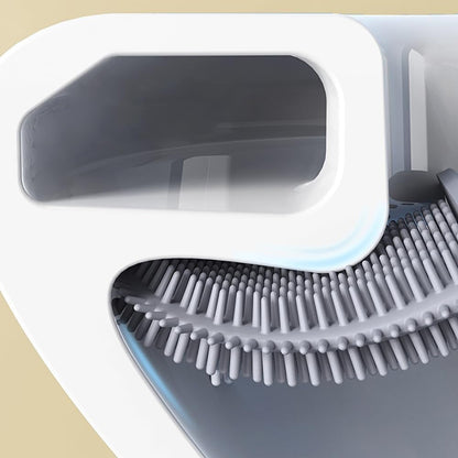 Silicone Flexible Head Deep Cleaning Toilet Brush with Wall Mount Holder