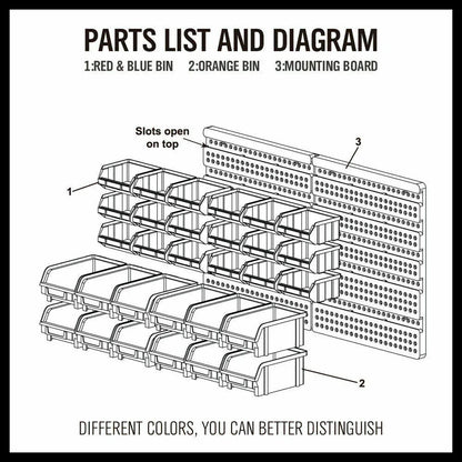 30 Bins Tool Storage Wall Mounted Organiser Parts Garage Workshop Box Heavy Duty - Mekamart Australia