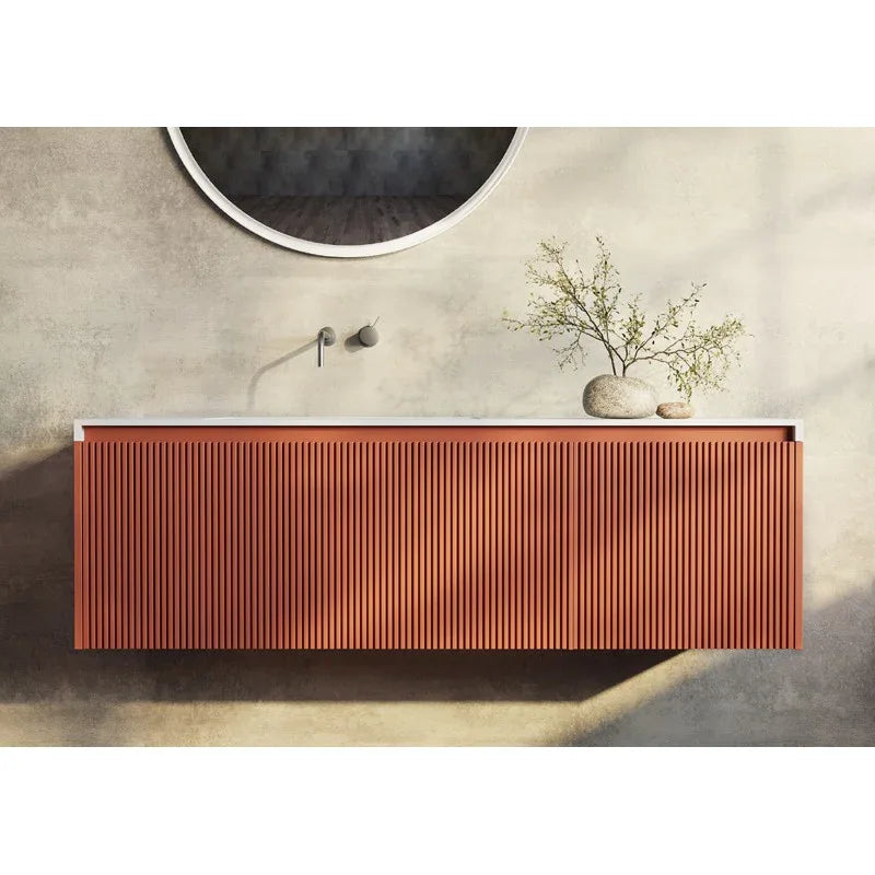 Rimini wall hung bathroom vanity 1400mm PotterÕs Clay - Mekamart Australia