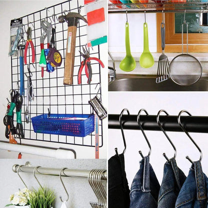 12cm Stainless Steel S Shape Hooks Kitchen Hanger Rack Clothes Hanging Plant Holders - 20PCS - Mekamart Australia