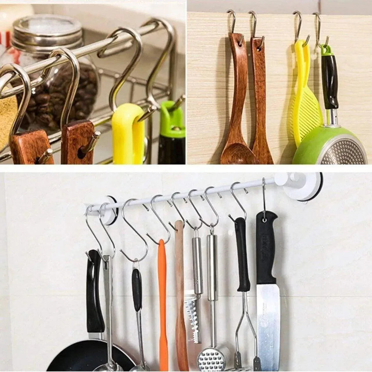 12cm Stainless Steel S Shape Hooks Kitchen Hanger Rack Clothes Hanging Plant Holders - 20PCS - Mekamart Australia