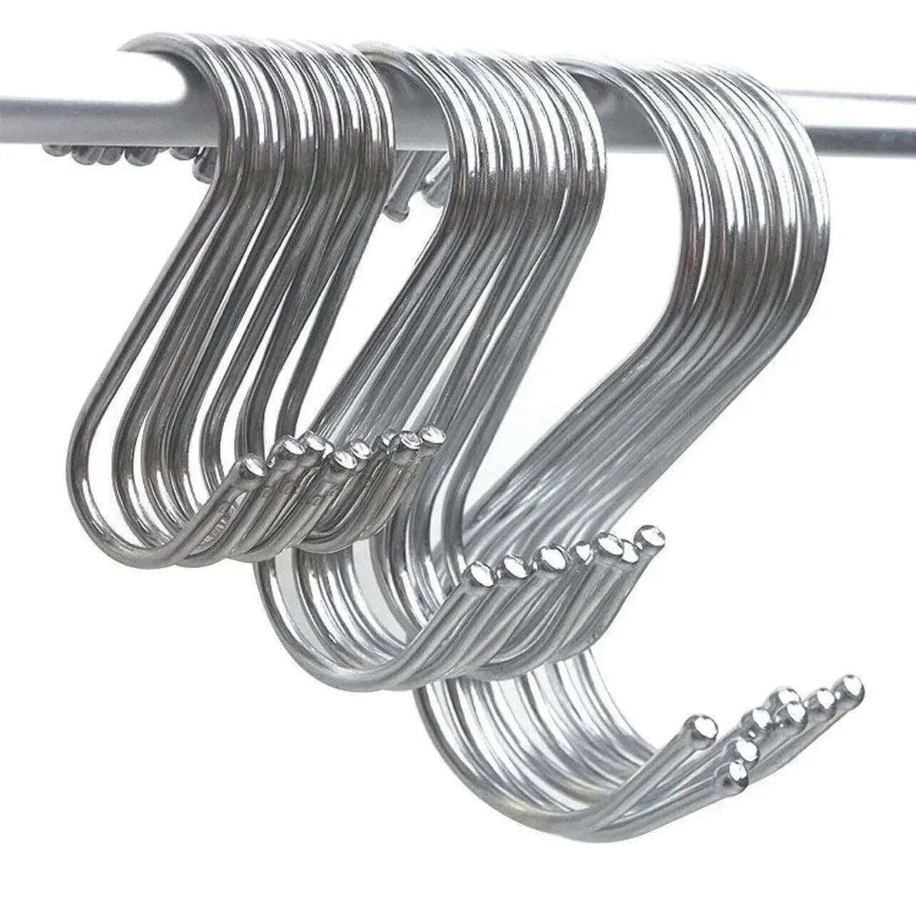 12cm Stainless Steel S Shape Hooks Kitchen Hanger Rack Clothes Hanging Plant Holders - 10PCS - Mekamart Australia