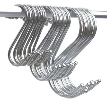 12cm Stainless Steel S Shape Hooks Kitchen Hanger Rack Clothes Hanging Plant Holders - 10PCS - Mekamart Australia