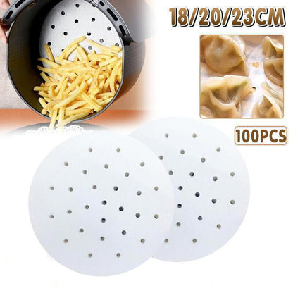 100Pcs 7/8/9 Non-Stick Air Fryer Parchment Liners - 18CM - Mekamart Australia