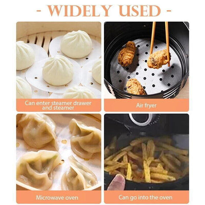 100Pcs 7/8/9 Non-Stick Air Fryer Parchment Liners - 18CM - Mekamart Australia