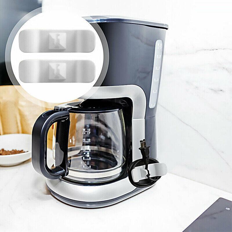 Cord Organizer Wrap Holder 4pcs Kitchen Appliance Cable Winder Adhesive Clip - 2PCS White+2PCS Black