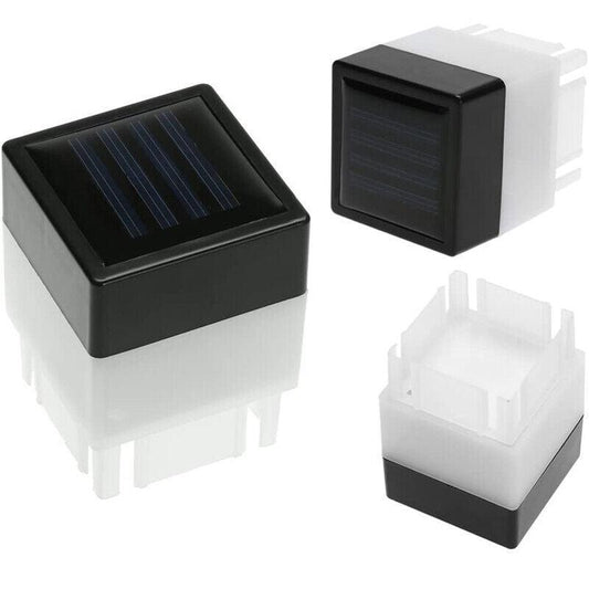 1Pc Waterproof Solar LED Lights Square Fence & Garden Lamp Warm/Cold - Cold Light