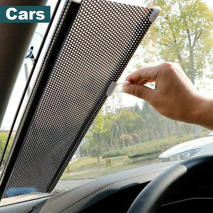 Silver Roller Blinds Suction Cup Sunshade Blackout Curtains Car Home Window Curtains - 40 X 60 CM