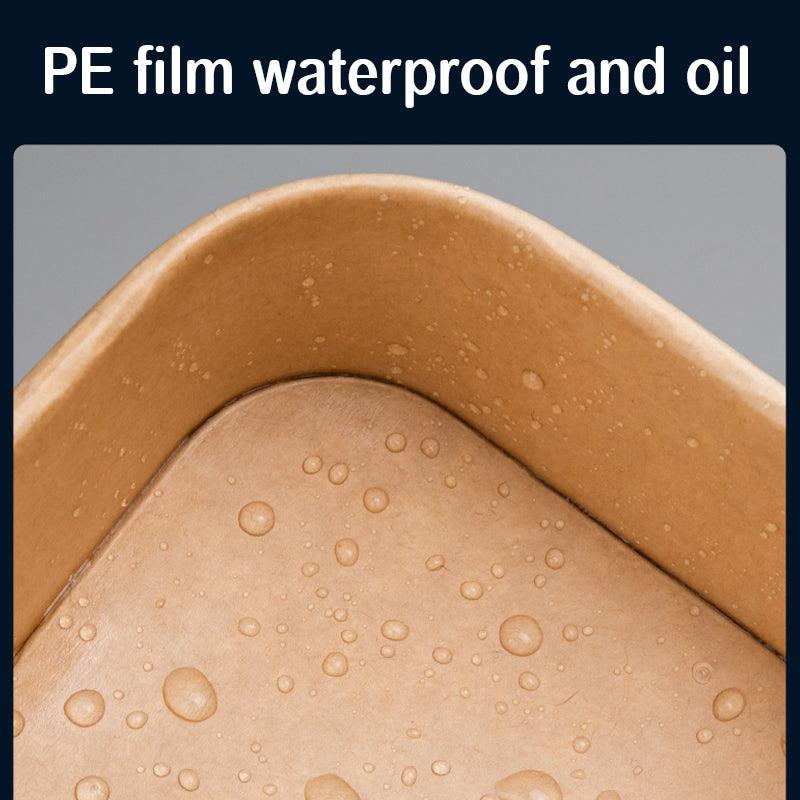 Kraft Paper Bowl for Takeaway Leak-Proof Disposable Food Container - White-1000ml-300pcs