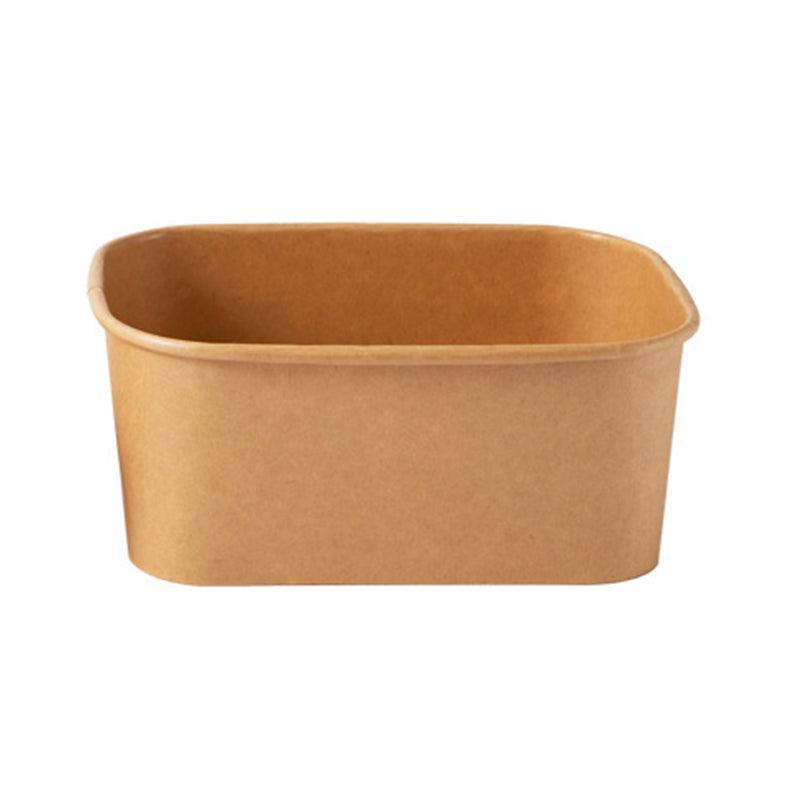 Kraft Paper Bowl for Takeaway Leak-Proof Disposable Food Container - White-1000ml-300pcs