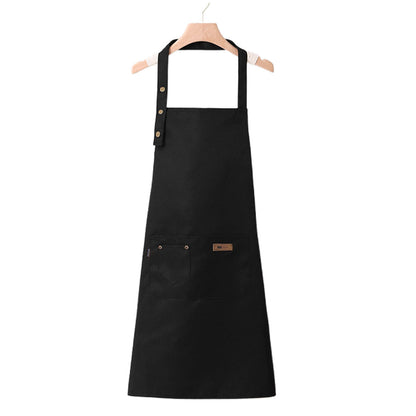 Adjustable Work Apron Neck Strap Waist Tie Kitchen Cooking Bib Apron Men Women - Brown