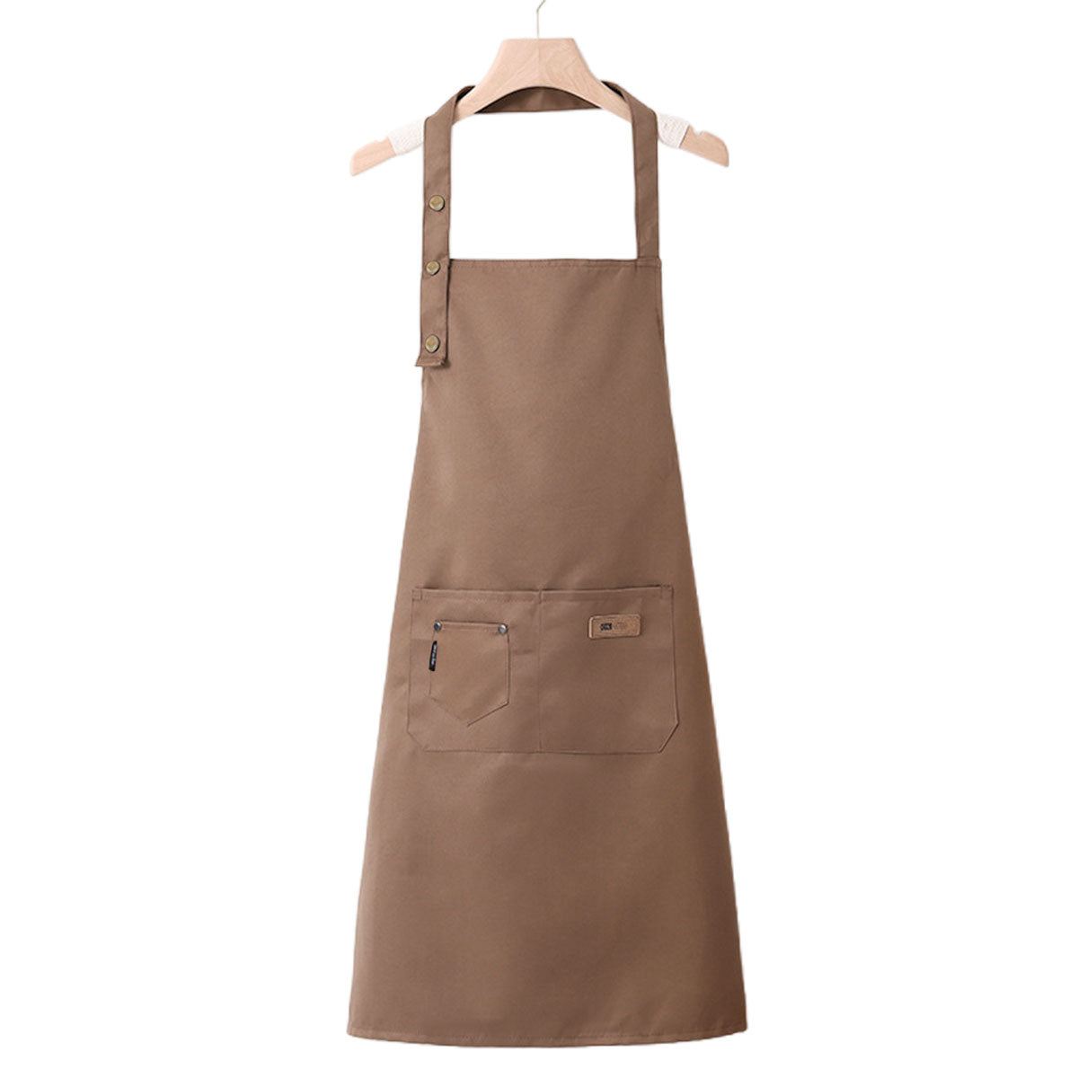 Adjustable Work Apron Neck Strap Waist Tie Kitchen Cooking Bib Apron Men Women - Brown