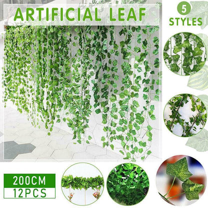 12 X 2M Artificial Ivy Vine Fake Foliage Flower Hanging Leaf Garland Plant Party - Begonia Leaves
