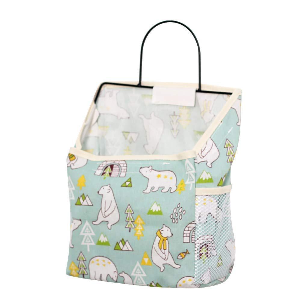 Wall Hanging Storage Bag Home Wardrobe Organiser Pouch Book Holder Phone Pocket - Grey Triangle