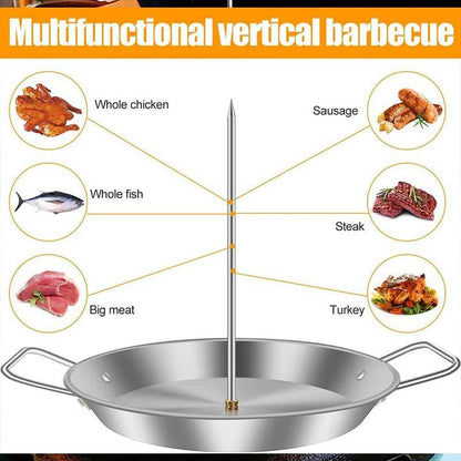 Stainless Steel Vertical Skewer Grill Pan Barbecue Kebab Rack Grill Cooking Tool