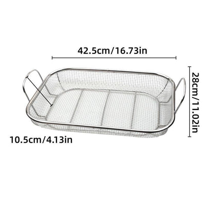 Stainless Steel Square Barbecue Basket Multifunctional Tray Grilling Vegetables
