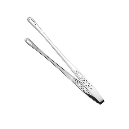 24/28Cm Stainless Steel Kitchen Grill Straight Tweezers Bbq Food Tongs Tools - 24CM