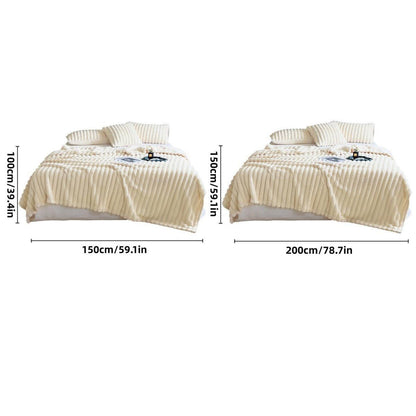 Plush Blanket Leisure Blanket Autumn Winter Warm Nap Throw Soft Cozy - White-150x200cm