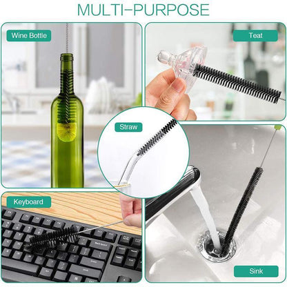 Long Bottle Cleaning Brush 40cm Nylon Wine Water Thermos Jar Scrubber
