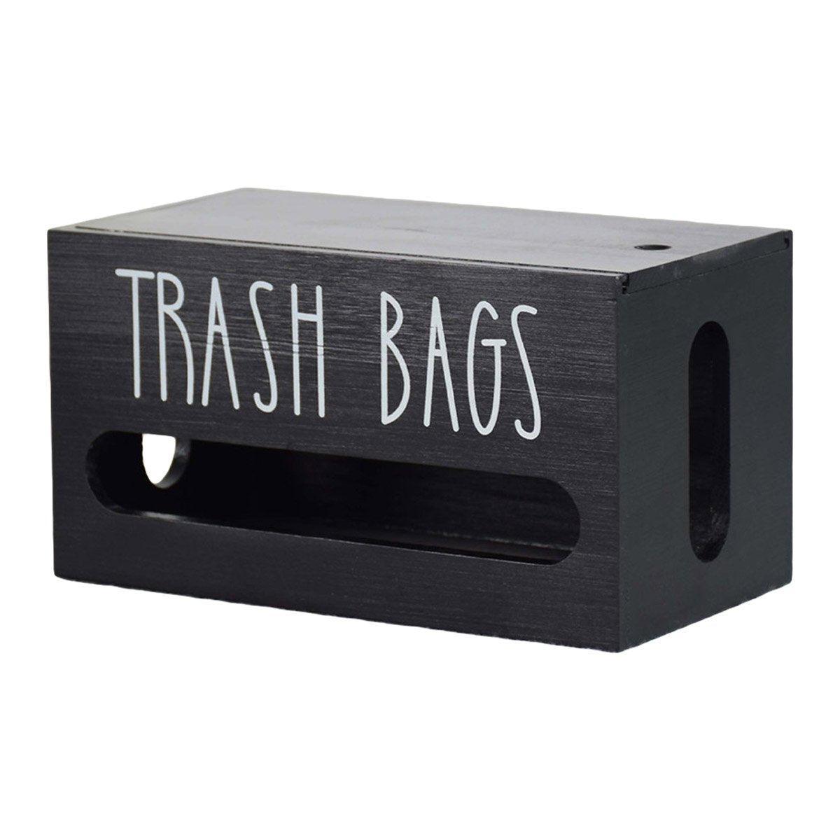 Wooden Plastic Bag Storage Box Hanging Rubbish Bag Organizer Extractable Tissue