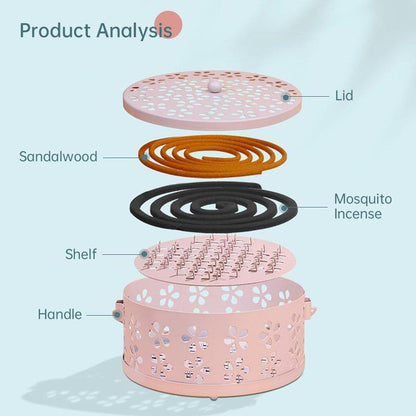 Iron Mosquito Incense Box Fireproof Tray Stand Indoor Household Incense Holder - Blue