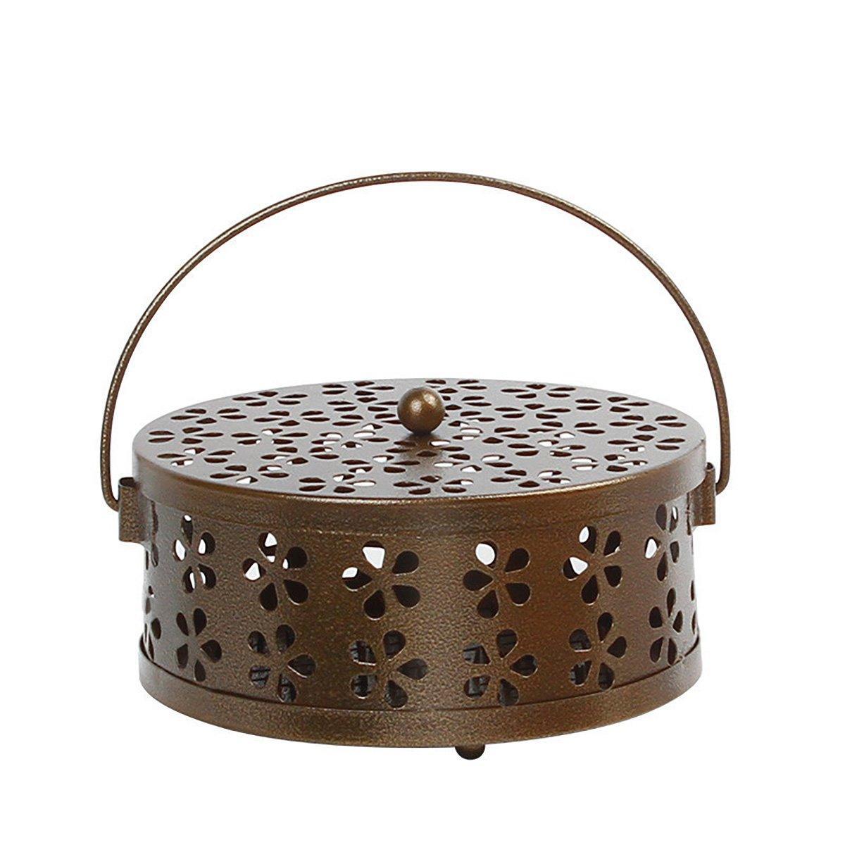 Iron Mosquito Incense Box Fireproof Tray Stand Indoor Household Incense Holder - Blue