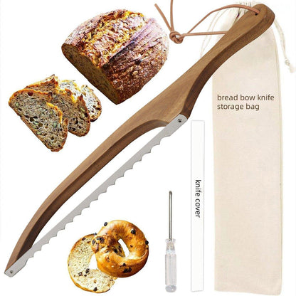 Wooden Bread Cutter Saw for Perfect Slice Cutting Tool Bread Slicer Kitchen