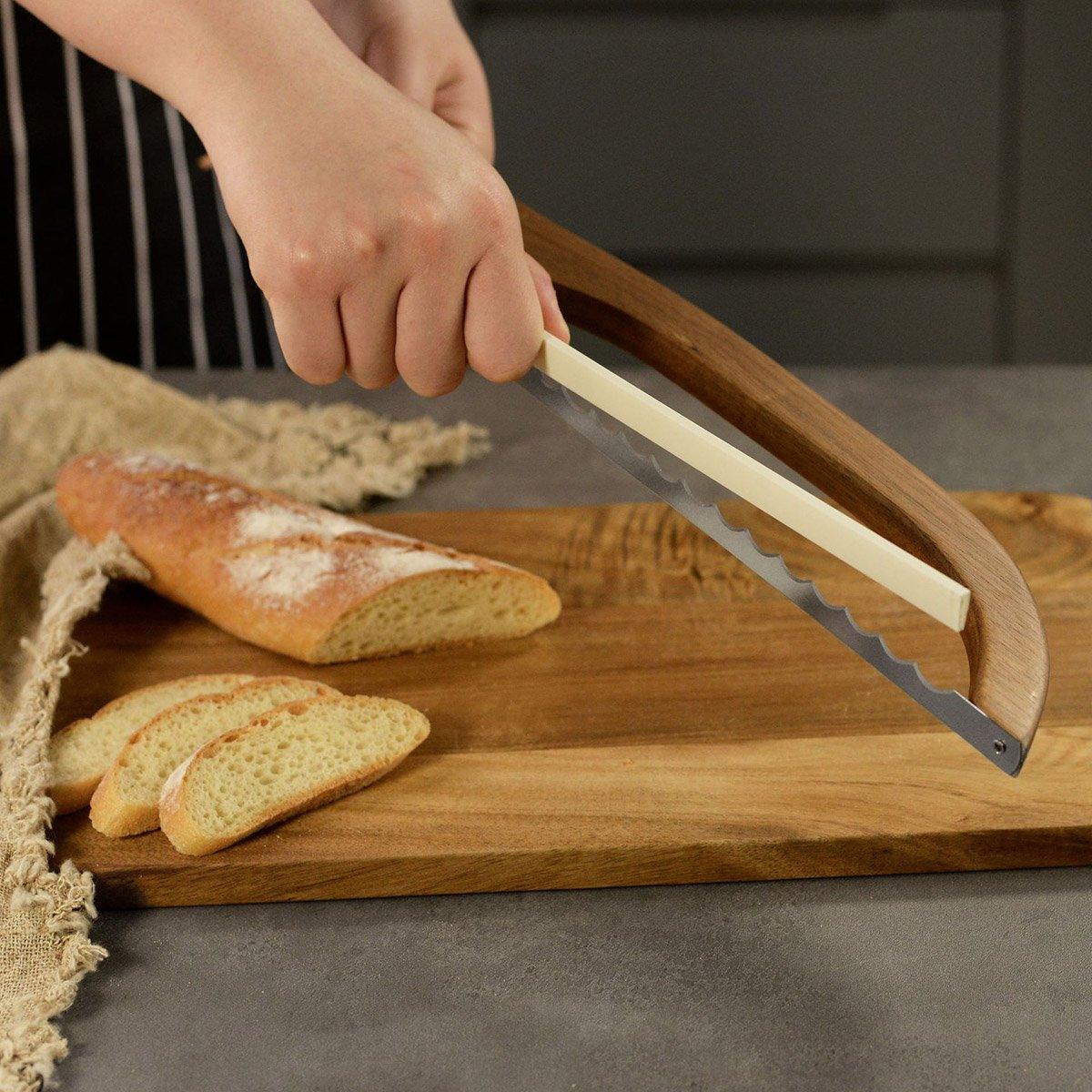 Wooden Bread Cutter Saw for Perfect Slice Cutting Tool Bread Slicer Kitchen