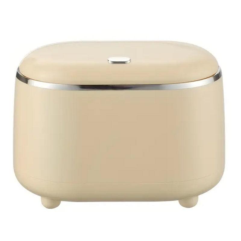 Small Desktop Trash Can Oval Pop Up Lid Rubbish Bin Waste Organizer Container - Green