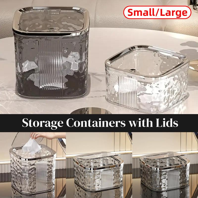 Desktop Mini Trash Can Small Waste Bin Storage Bucket for Office Kitchen Home - Grey-S