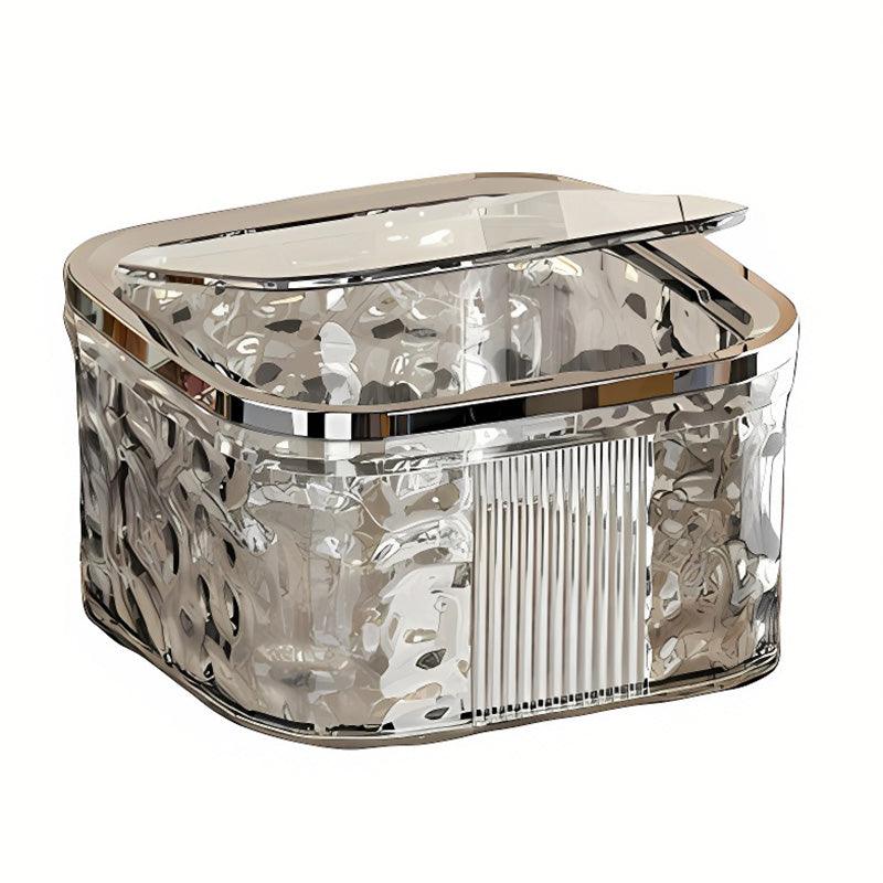 Desktop Mini Trash Can Small Waste Bin Storage Bucket for Office Kitchen Home - Grey-S