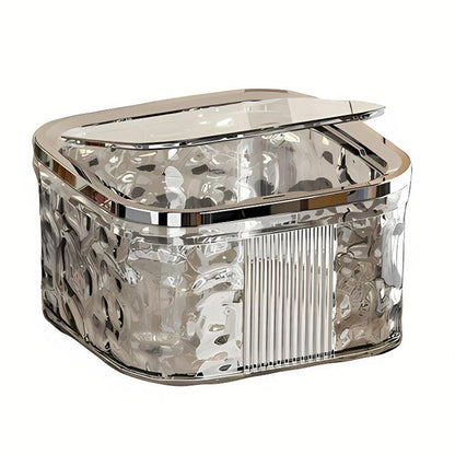 Desktop Mini Trash Can Small Waste Bin Storage Bucket for Office Kitchen Home - Grey-S