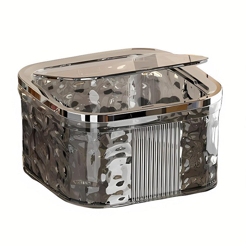 Desktop Mini Trash Can Small Waste Bin Storage Bucket for Office Kitchen Home - Grey-S