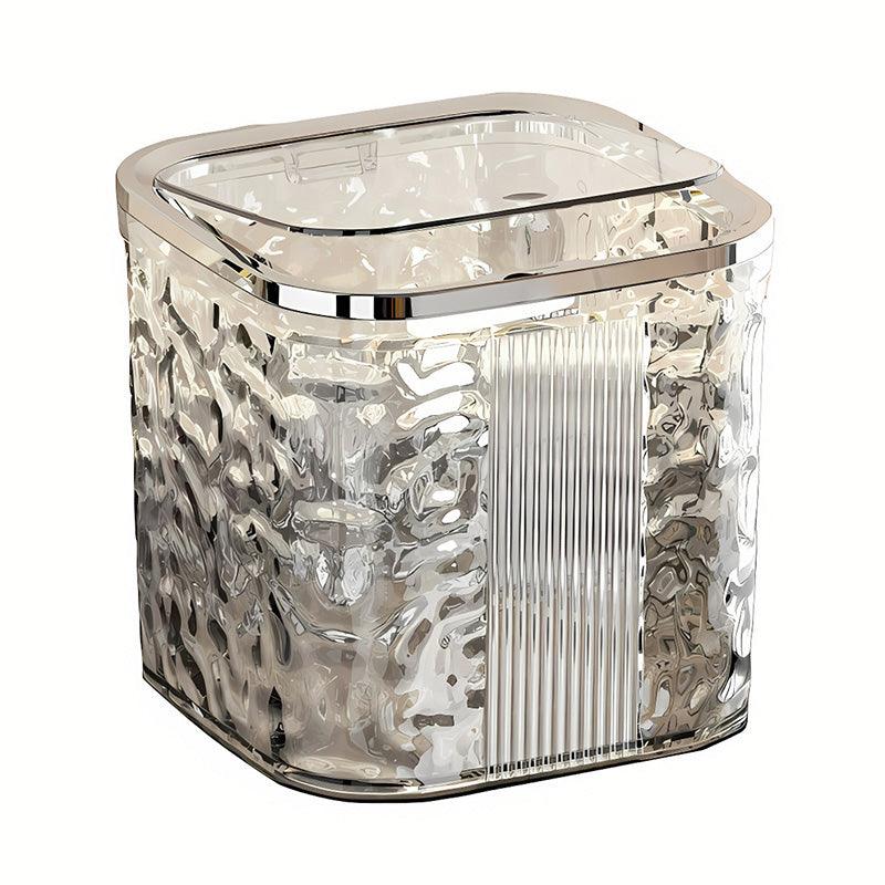 Desktop Mini Trash Can Small Waste Bin Storage Bucket for Office Kitchen Home - White-S