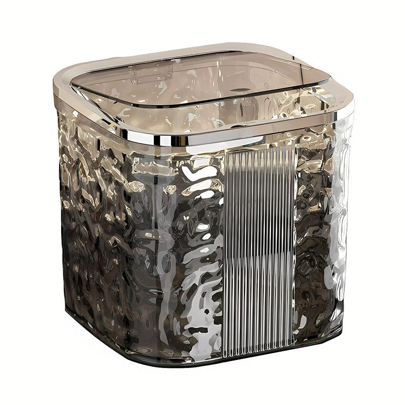 Desktop Mini Trash Can Small Waste Bin Storage Bucket for Office Kitchen Home - White-S