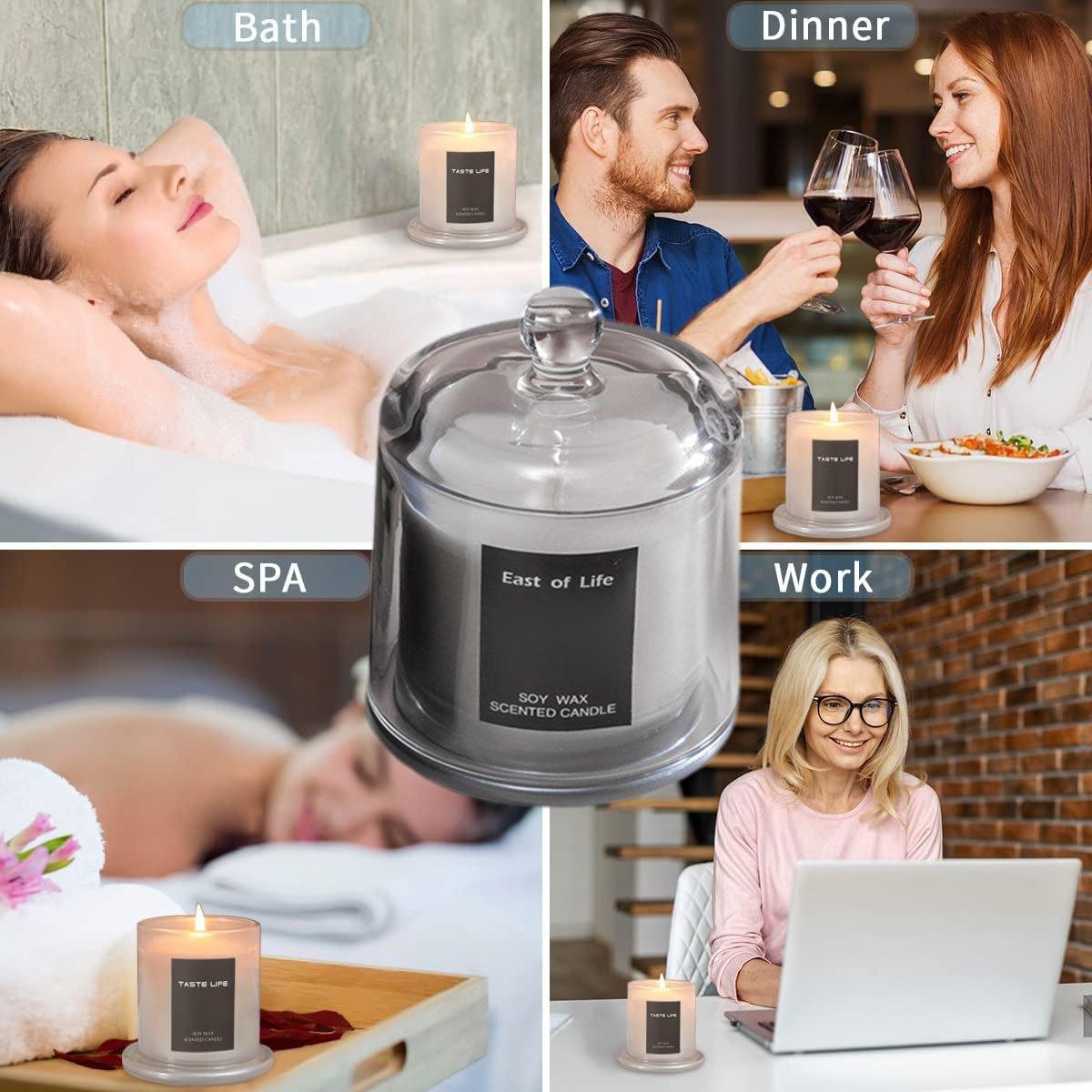 2Pcs Smokeless Glass Aromatherapy Candles Scented Gift Set for Relaxation - Freesia