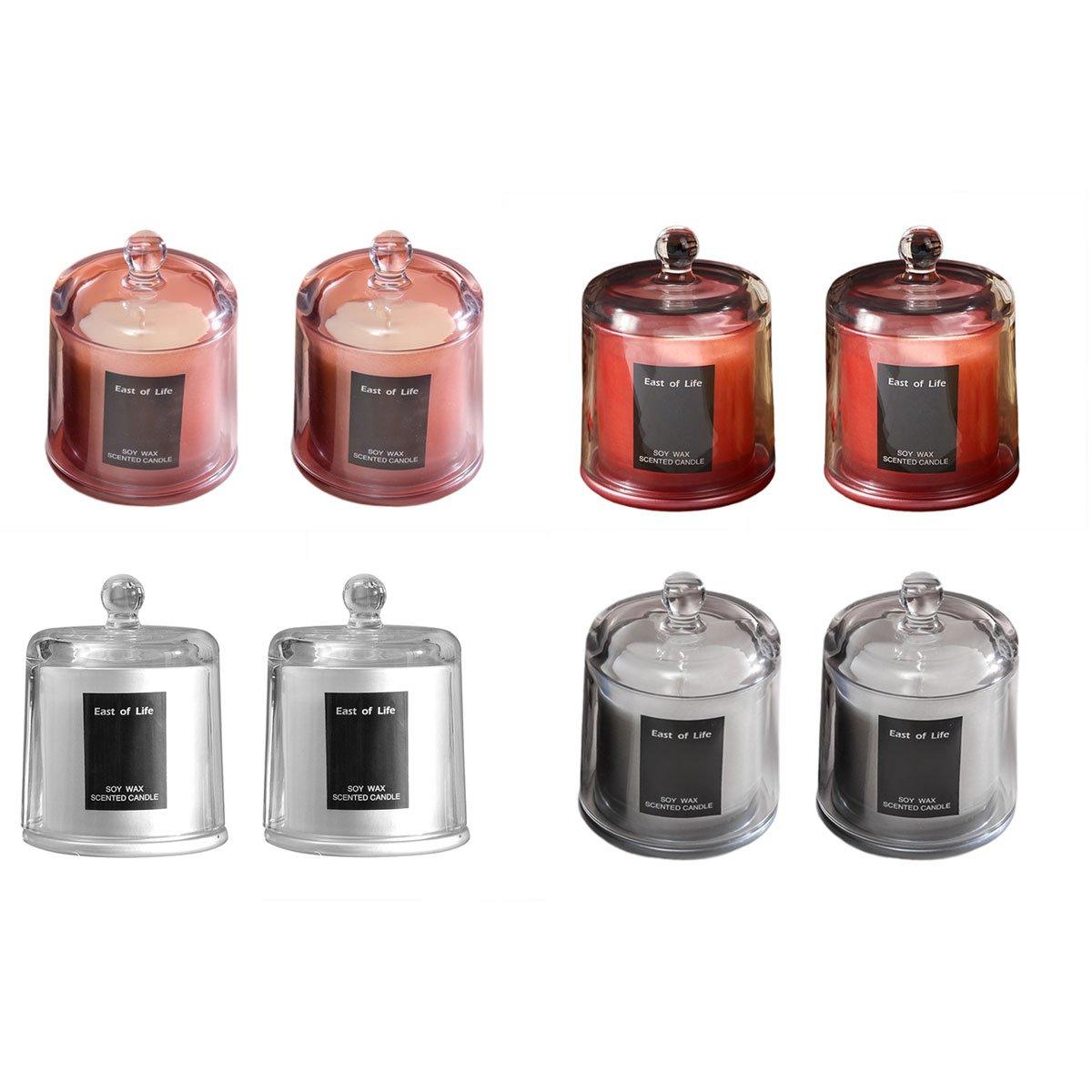 2Pcs Smokeless Glass Aromatherapy Candles Scented Gift Set for Relaxation - Lime Basil