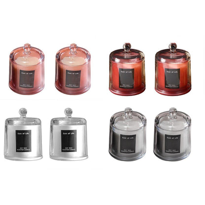 2Pcs Smokeless Glass Aromatherapy Candles Scented Gift Set for Relaxation - Velvet Rose