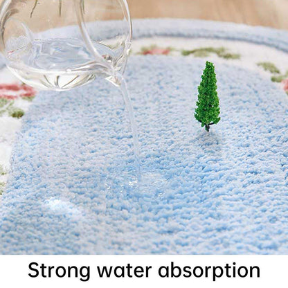 Non Slip Entry Mat Indoor Outdoor Mat Washable Foot Mat Foyer Bedroom - Blue