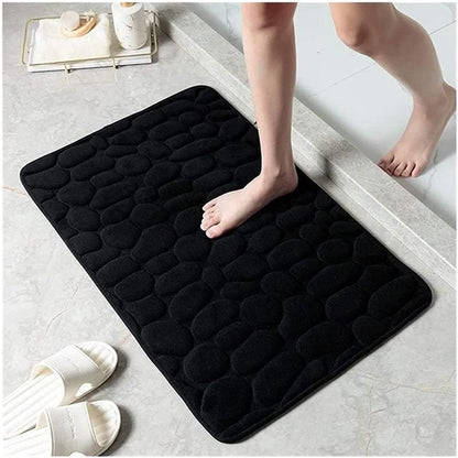 40x60cm Non-Slip Memory Foam Bath Mat Super Absorbent Floor Rug for Bathroom Use - Khaki