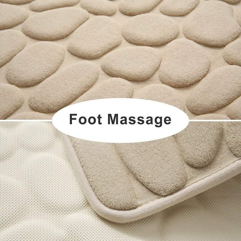40x60cm Non-Slip Memory Foam Bath Mat Super Absorbent Floor Rug for Bathroom Use - Khaki