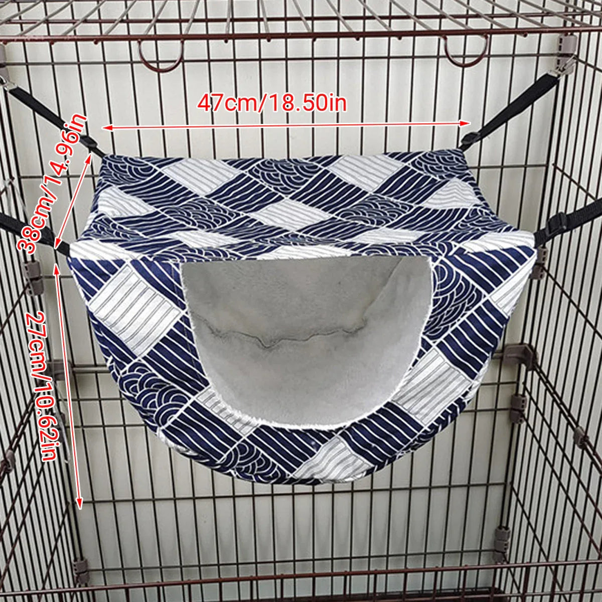 Cat Hammock Hanging Bed Cage Nest Soft Pet House Basket Cat Sleeping Supplies - Blue Whale - Mekamart Australia
