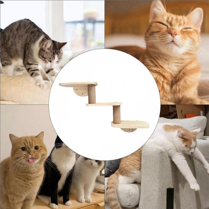 Solid Wood Wall Mounted Cat Climbing Tree Rack Platform Space Capsule Bed Shelf