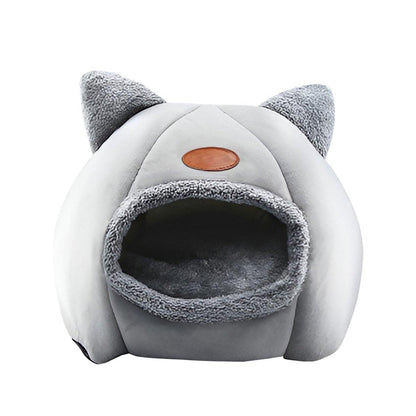 Cat Bed Winter Warm Enclosed Pet House Cozy Indoor Sleeping Nest for Cold Weather - L