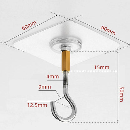 12 PCS Heavy Duty Self Adhesive Hooks Stainless Steel Ceiling Hooks for Home - Closed - Mekamart Australia