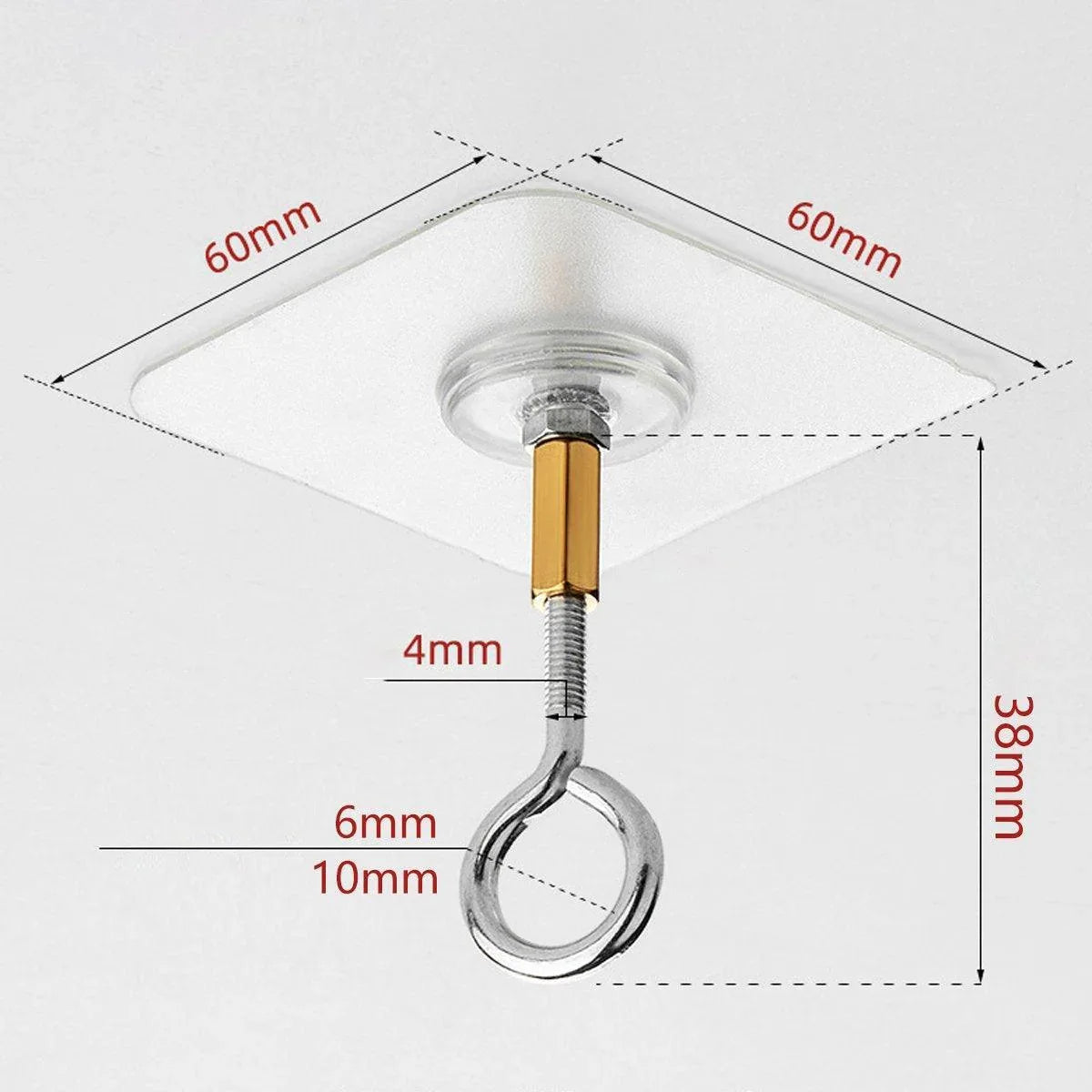 12 PCS Heavy Duty Self Adhesive Hooks Stainless Steel Ceiling Hooks for Home - Closed - Mekamart Australia