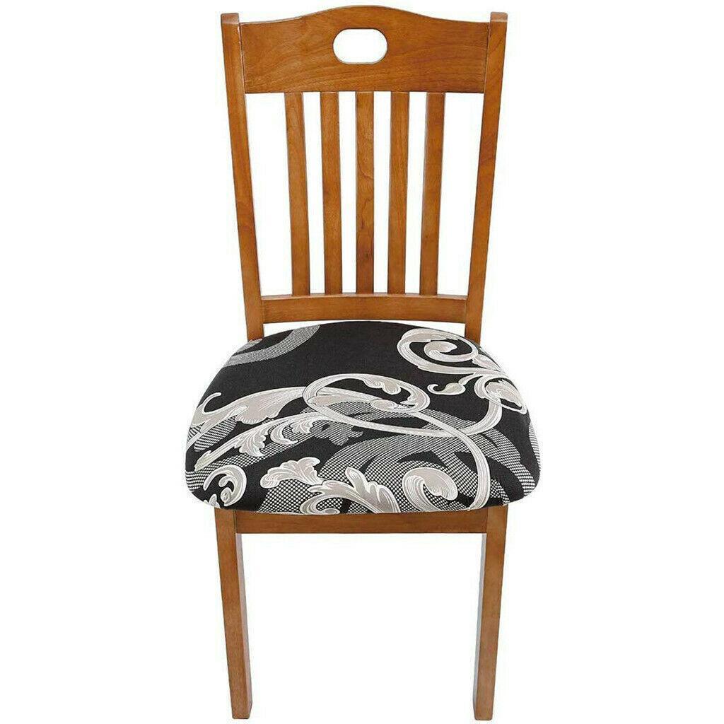 Stretch Dining Chair Seat Covers Removable Seat Cushion Slipcovers Protector - F - Mekamart Australia